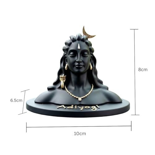 Image of VAMA Siddh Adiyogi Statue for Car Dashboard - 5 Inch, Resin Lord Shiva Idol for Car Dashboard | Shiv Murti | Mahadev Murti | Lord Shiva Idols for Home, Mandir and Office Desk