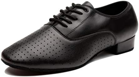 NLeahershoe Breathable Lace-up Dancing Leather Latin Shoes for Men Salsa, Tango,Ballroom,Viennese waltz (8.5 D(M) US)