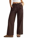 GRAPENT Wide Leg Jeans for Women High Waist Womens Jeans Stretchy High Rise Straight Leg Brown Denim...
