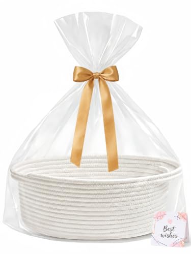 Image of Gift Basket Empty, Small Baby Shower Basket for Gifts, White