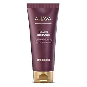 AHAVA Mineral Hand Cream Vivid Burgundy – Luxurious cream for thirsty hands for deep relief & nourishment, maintains smooth & supple hands, with exclusive Dead Sea Mineral blend Osmoter, 3.4 Fl.Oz