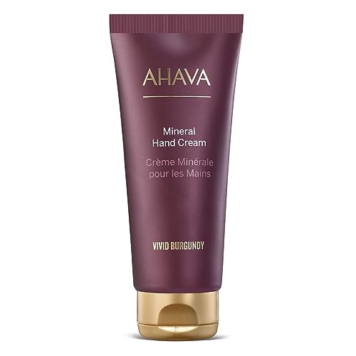 AHAVA Vivid Burgundy Mineral Hand Cream 100 ml – Exklusive Mischung aus Mineralien aus dem Toten Meer, Die Trockene Hände mit Feuchtigkeit Versorgt und Beruhigt und Sie Weich und Geschmeidig Macht.