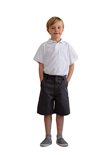 Image of unik Boy's Premium Quality Pique Polo Uniform Shirt Short Sleeve White Sky Blue Navy Hunter Green Burgundy Black Red