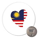 Huuraa Magnet Malaysia Flagge Herz 59mm Kühlschrankmagnet r& Flaschenöffner Geschenkidee