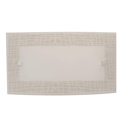 Lámpara plafón aplique de techo de pared de cristal moderno cuadrado casquillo LED integrado Made in Italy (35 cm x 20 cm)