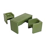 ECR4Kids Tri-Me Table and Cube Chair Set, Multipurpose Furniture, Hunter Green,...