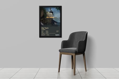 Image of BLINKART lil baby - My Turn Wall Photo Frames | Wall Art for Bedroom, Living Room, Studio or Office | Album Cover Print with Spotify Song Link QR Code | Gift for Fans - 8x12 In