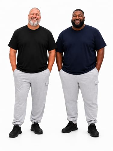 Image of MC BIG & TALL Men's Big and Tall T-Shirts - Stretch Cotton Crewneck T-Shirt Sizes 3X-10X - Durable & Breathable Everyday Tee