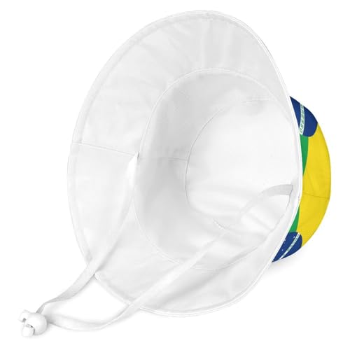 Brazil FlagChildren's Bucket Hat for Boys and Girls, Breathable Summer Beach Hat54cm3