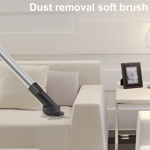 Image of 6 Pcs Vacuum Brush Horse Hair Vacuum Attachment Round Dust Brush with Universal Connector, 1.25 Inch Brush Replacement with 1.25 to 1.37 Inch Vacuum Hose Adapter Tool for Standard Hose