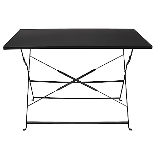 Table de repas pliante Palerme noir rectangulaire gain de place