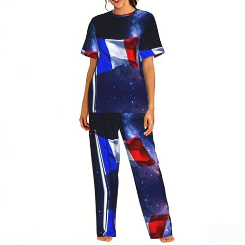 Pyjama femme imprimé drapeau français fini les nuits inconfortables