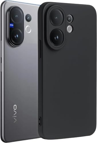 Image of Designerz hub Vivo V60 5G Back Cover | Soft Silicone Slim Back Case Cover for Vivo V60 5G- Black