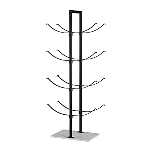Basketbalwagen Zwarte Vloer Basketbal Organizer Rack-displaystandaard met Marmeren Voet, Verticale Dubbelzijdige…