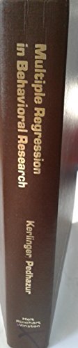 Multiple regression in behavioral research 0030862116 Book Cover