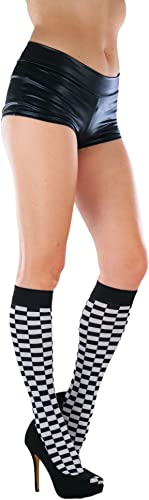 Image of ToBeInStyle Women's Harlequin Jester Thigh High Stockings Playing Card Checkered Opaque Halloween Costume Hosiery