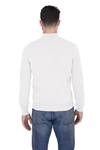 Cashmeren Men’s Mock Neck Half Zip Polo Sweater 100% Pure Cashmere Long Sleeve High Neck Pullover3