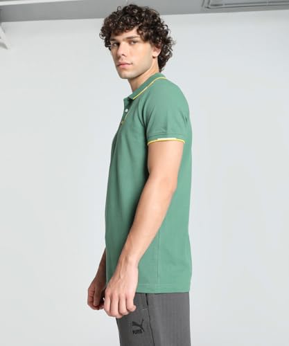Image of Puma Men Tipped Collar Pure Cotton Regular Fit Polo Shirt