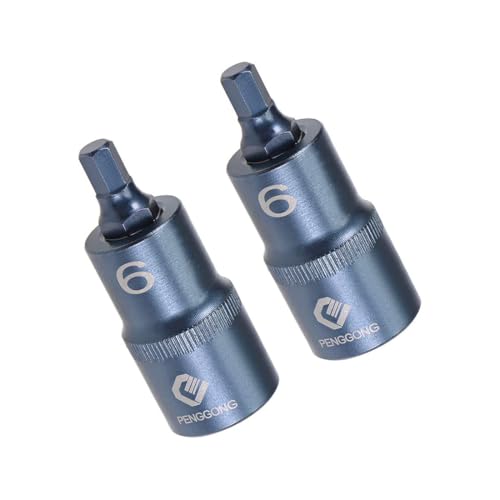 TA-VIGOR 2Pcs Hex Bit Socket, 1/2" Drive x H6 (6mm) Allen Key Socket, Premium S2 Steel Bits