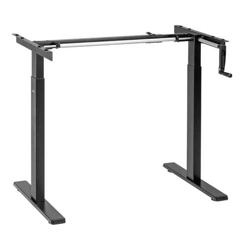 Maclean Sitz-Steh-Schreibtisch Tischgestell | Manuell Höhenverstellbarer Bürotisch max. 118cm | Ergonomischer Tisch Belastbar bis 60kg | MC-790N (Schwarz)