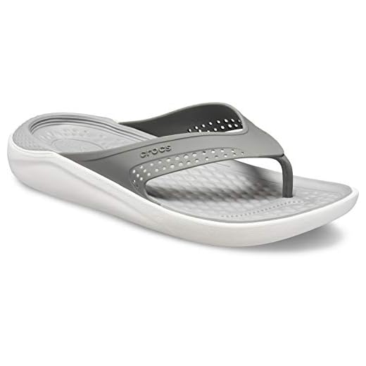 Crocs Unisex litterid flip flops, Rök pärla vit, 49 EU