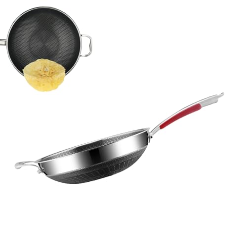 Wok Pan acero inoxidable antiadherente con asas frías miniatura 1