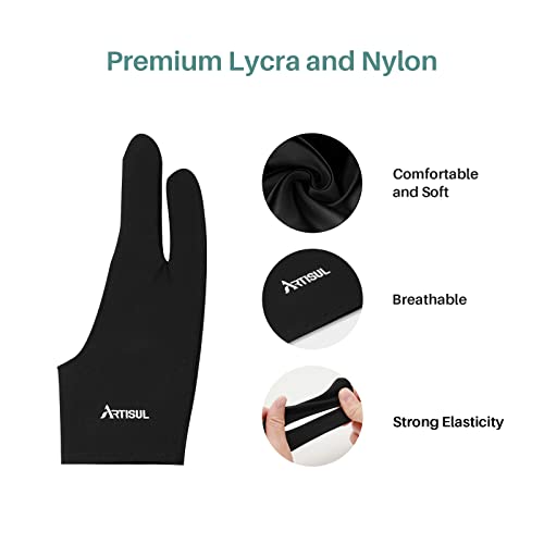 Artisul Artist Glove for Both Right and Left Hand Free Size Drawing Gloves for Graphic Tablets