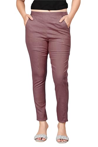 Image of Women's Cotton Lycra Regular Fit Casual Pant