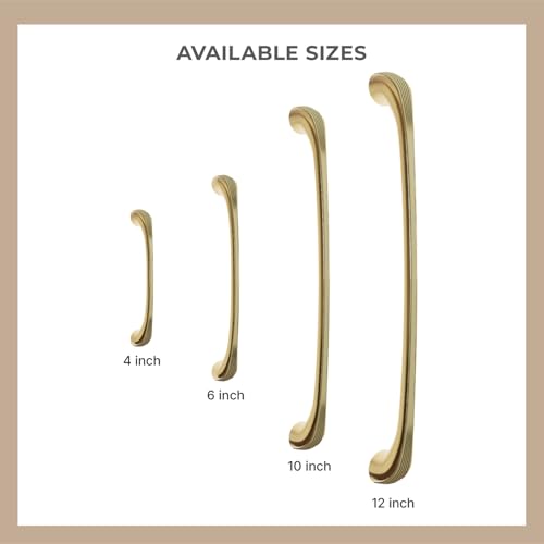 Image of LAPO 4 Inch Cabinet Pull Handles for Kitchen Furniture, Drawer and Cupboard Grip Handle, Smooth Holding Design, Hole to Hole Size 10 cm, Easy Install, Durable Structure (Antique Gold, Pack of 2)