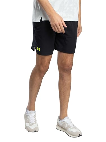 Under Armour Men's Vanish Woven Sweat Shorts, Black/Yellow, L