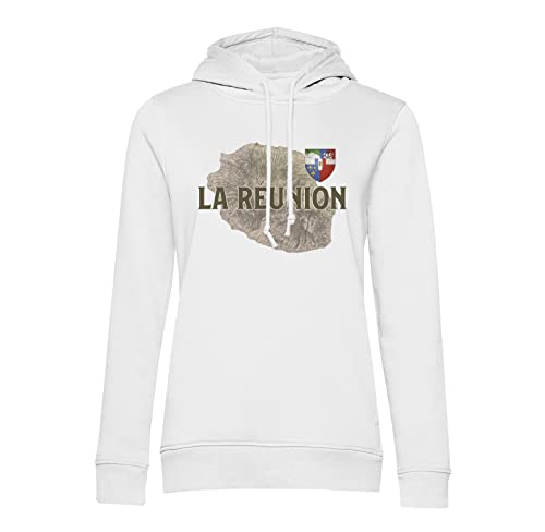 Sweat à capuche La Réunion 974 hoodie carte ancienne département France vintage