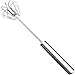 Eulond Batidora de Huevo para Cocina, Batidora de Huevo Semiautomática, Varillas de Cocina Varilla para batir Batidor Acero Inoxidable, Plateada, 30cm