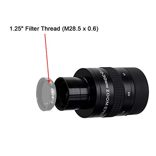 Svbony SV170 Teleskop Okulare Zoom, 10-30mm 1.25 Zoll Zoomokular mit FMC Green Film, Teleskopzubehör für Amateurastronom Beobachten Größere Deep Sky Objekte Vollmond – Bild 4