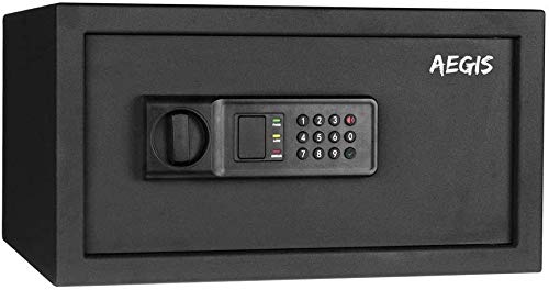 AEGIS Small Fireproof Cabinet Safe Box with Digital Password & Keys Electronic Security RV Safe Box Money Lock Box for Home Hotel Office Business Jewelry Gun Cash-1.2 Cubic Feet
