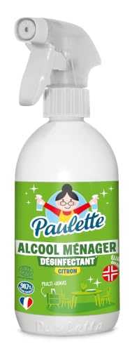 Paulette - Alcool Ménager Citron - Désinfectant Dégraissant Multi-Surfaces Ecocert - Fabriqué en France - 500 ml