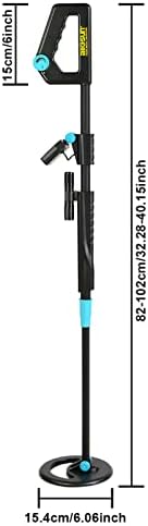 allsun Waterproof Metal Detector Height Adjustable 29.5-40" LCD Display Flashlight Adults Junior Beginners Black