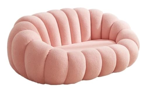 Image of Three Seater Creative Pumpkin Striped Sofa for Living Room Floor Low Pouffe Modern Lounge
