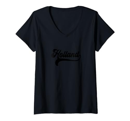 Mujer Holland Dutch Gifts Países Bajos Hombres Mujeres Niños Niñas Camiseta Cuello V