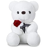 Material suave: el oso de peluche de amor para novia está hecho de material de felpa corto, suave y cómodo, no es fácil de ensuciar y romper, que se puede aplicar durante mucho tiempo sin preocupaciones