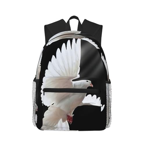 Sac à dos ordinateur portable avec imprimé colombe volante coloris noir