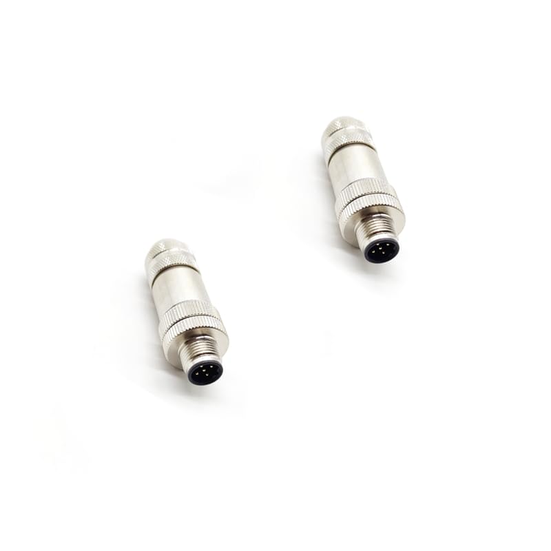 5Pcs M12 5 pin Male Connector, B Code Straight Type Adapter for PG7/PG9 Cable IP67 Waterproof Shielding Metal Shell Sensor Field Assembly Circular Connector for Electric Bicycles 60V 4A AC/DC（5pcs）