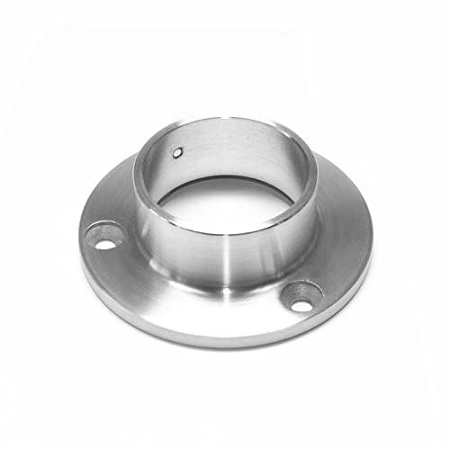 PRIOstahl Brida de pared, brida de tubo, brida de suelo, soporte para pasamanos de 42,4 mm, de acero inoxidable V2A, para tubo redondo, barandilla de escaleras, para fijación a pared o suelo