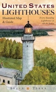 United States Lighthouses Illustrated Map & Guide: Every Standing...