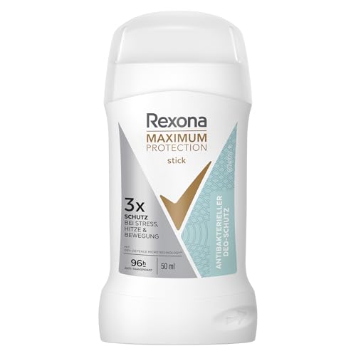 Rexona Maximum Protection Anti Transpirant Stick Antibakterieller Deo-Schutz Deodorant mit 96 Stunden Schutz vor Schweiß und Körpergeruch 50 ml
