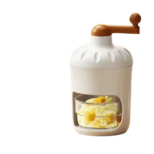 WREDBMDXL 手動かき氷機 - ステンレス刃付きかき氷用砕氷機、ハンドル式で簡単操作、コンパクト設計で持ち運び便利、家庭や外出先で楽しめる氷削り機、製氷カップ4個付き ?