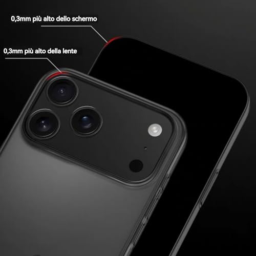 Faomsebs Ultra Sottile Cover Per Iphone 17 Pro Max 6,9'' [Opaco E Semi-Trasparente] [Ultra Thin Come Niente] [Ricarica Wireless] Morbida Custodia Per Iphone 17 Pro Max Cover, Foro Per La Fotocamera - 6