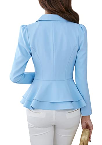 WIWIQS Women's Open Front Long Sleeve Work Office Jackets Blazer Lightweight Solid Color Slim Fit Blazers4
