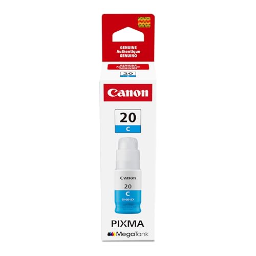 Canon Genuine GI-20 Cyan Ink Bottle, Compatible to PIXMA G6020 and G5020 MegaTank Printers