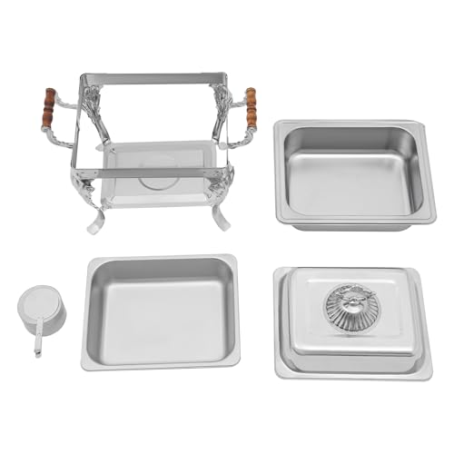 Mermaejstic 4-Liter-Edelstahl-Wärmebox Buffet-Wärmer Mahlzeit-Wärmer Tablett Lebensmittel-Wärmer Heizbehälter für Catering-Buffets und Partys 45 * 29 * 42 cm – Bild 4