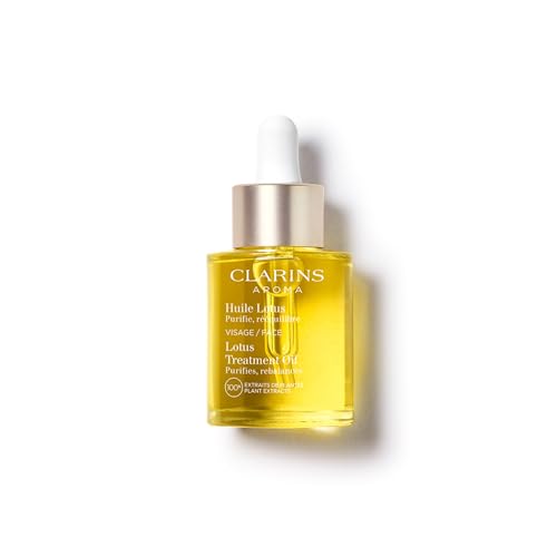 Clarins Lotus Face Oil Treatment | Hydrates Tones and Balances Skin | Visibly Tightens Pores | Minimizes Fine Lines |Skin Is Immediately Velvety*|100% Natural Plant Extracts |Oily To Combination Skin
